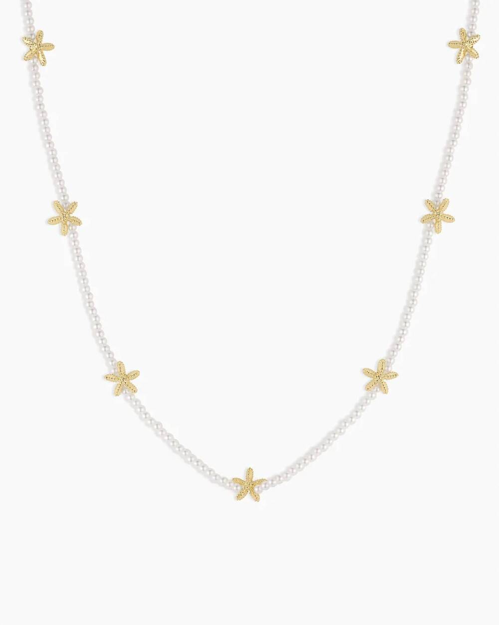 NEW GORJANA women's starfish pearl necklace in gold